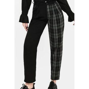 Disturbia Black and Gray Plaid Trousers